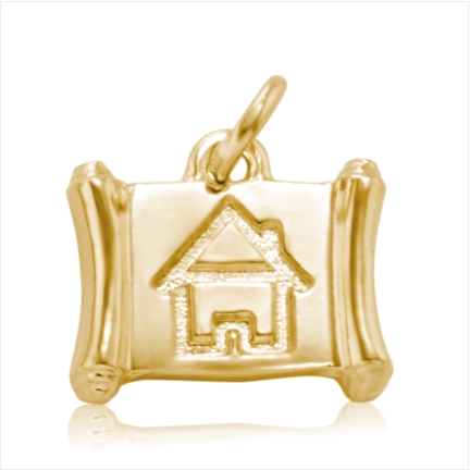 Pingente / Berloque de Formatura em ouro 18 k 750 Casa  - Curso: Arquitetura